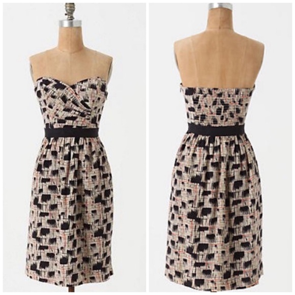 Anthropologie Dresses & Skirts - Anthropologie Burlapp Blurred Shapes Silk Dress